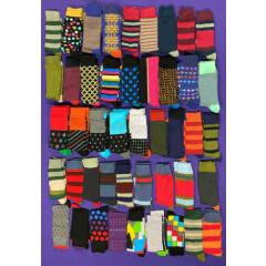 URBAN KNIT Mens Cotton Boot Socks Dress Socks Bright Geometic Colours UK 7-11 