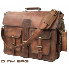 Soft Leather Bag Laptop Satchel Briefcase Brown Vintage Messenger Bag for Men