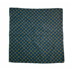 Ralph Lauren Purple Label Blue Green Paisley Pure Silk Handkerchief 17x17 NWOT