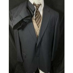 Jos A Bank Suit 48XL Two Piece Black Wool Pinstripe Mens 36x32 Business Express