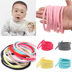 10PCS DIY Baby Soft Skinny Nylon Headband Simple Solid Elastic Hair Accessories