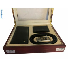 New Cardanro Mens Gift Box Black Leather Wallet Ratchet Belt Bi-Fold Card Holder