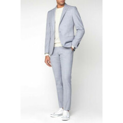 Ben Sherman Skinny Fit Suit Cool Grey Texture Camden