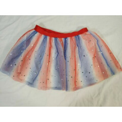 WAY TO CELEBRATE Girl's Patriotic Elastic Waist Tutu Style Skirt size M(7-8)