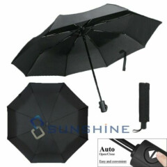 42" Large Umbrella Men/Women Three Folding Anti-UV Windproof Big Rain Umbrella