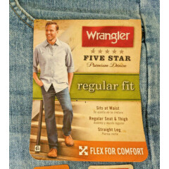 Wrangler Five Star Premium Denim Flex For Comfort Regular Fit Jeans Straight Leg