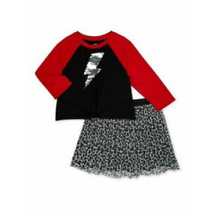 Girls Raglan Shirt and Tulle Skirt 2 Piece Outfit Set XL(14-16) NWT