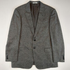 Armani Collezioni Sport Coat Blazer Jacket 42R Birdseye Spotted Wool Cotton Gray