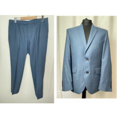 Occasion Suit Tailored Fit Marks&Spenser Men's Blue Jacket 40" Trousers 36" 690
