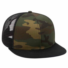 OTTO CAP Camouflage 6 Panel Mid Profile Mesh Back Trucker Snapback Hat