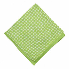 NWT RODA Lime Green and White Dot Print Linen Pocket Square