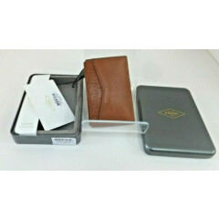 New With Tag Fossil Men Card Case Saddle Wallet 