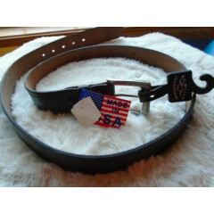 R.G.BULLCO Black Size 44 Full Grain Cowhide Belt 1.5" Wide Brand New with Tags