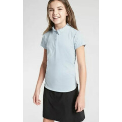 Athleta Girl Sky Caramba Blue School Day Polo Shirt NWT Sz. 8-10