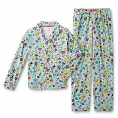 EMOJI Girls Pajamas Size 4-5 XS 6 Small 8 Medium Winter Flannel Holiday NEW NWT