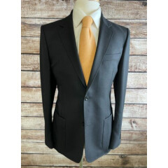 Mr Porter Wool Solid Black Blazer Jacket Size 40