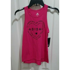 NWT Adidas Tank Top Magenta M 10/12 Heart Shapped Design on front