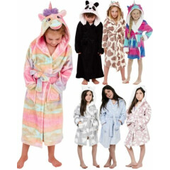 Kids Novelty Dressing Gown Soft Fleece Novelty Animal 3D Hooded Robe Nightwear