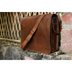 Men's Real Leather Vintage Brown Messenger Shoulder Laptop Bag Briefcase New