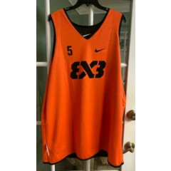 Nike FIBA Team 3x3 Reversible AR0651-011 Basketball Jersey Orange Sz XXL-TALL #5