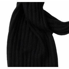 NWT Portolano Mens Luxurious Soft Cashmere Silk Wool Black Long Luxe Scarf 72"