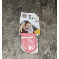 Safety 1st Soft Cotton Baby No Scratch Mittens Pink & White 100% Cotton