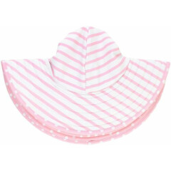 RuffleButts Baby/Toddler Girls UPF 50+ Sun Protective Wide Brim Swimwear Sun Hat