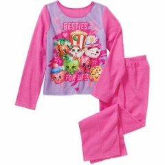 Shopkins 2 PC Long Sleeve Flannel Pajama Set Girl Size 7/8