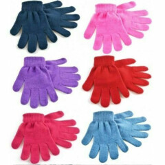 Kids Girls Boys Childrens Toddlers Mini Magic Winter Warm Soft Stretch Gloves