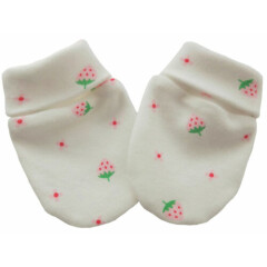 Organic Cotton Newborn Baby Anti Scratch Mittens Gloves Pattern Strawberries