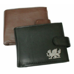 Welsh Dragon Leather Wallet BLACK or BROWN 391