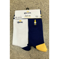 NEW FOOT-IES FOOT-ies Corona Icons Embroidery Socks 2-Pack - Navy & White