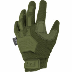 MFH Action Tactical Gloves Mens Knuckle Grip Paintball Airsoft Mittens OD Green