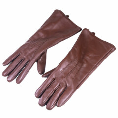 30cm New Men's Real Leather Brown Mid-long Gloves motocycle Winter Warm gloves