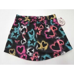 GIRLS SMALL 7/8 SO BRAND BLACK HEARTS FRENCH TERRY POCKETS SKIRT NEW #18414