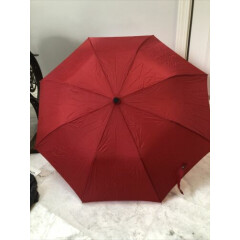 Vintage Preowned London Fog Red Umbrella w Automatic Opening 100% Super Nylon