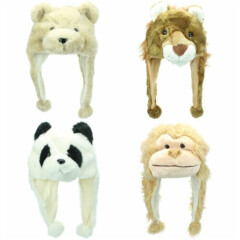 Animal Hat Cap JIGLZ Character Lion Monkey Dog Panda Bear Girls Boys