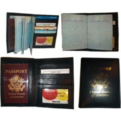Lot of 4 New 4 credit cards + ID Lamb skin USA Leather passport case wallet BNWT