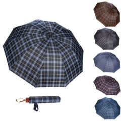 Hot Men Women Plaid Men's Travel WindProof Compact portable Folding UV Umbrella 