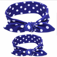 Mommy and Me Matching headbands (blue polka dots)