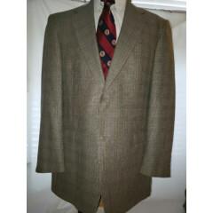 Hart Schaffner Marx 2 Button Wool Glen Plaid Sport Coat Suit Jacket Blazer 42L