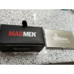 Mad men cufflinks and business card case with cards