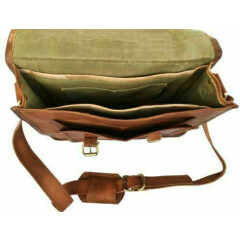 Men's Handmade Leather Vintage 18" Laptop Suitcase Bag Satchel Messenger
