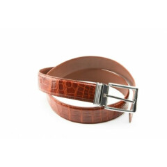 Without Jointed - Red Brown Alligator, Crocodile Leather Skin Men's -W 1.5''