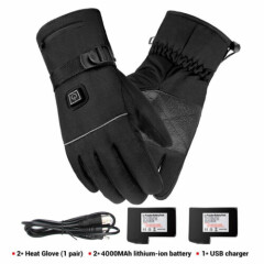 Winter Electric Heated Gloves Battery Powered Touchscreen Windproof Motorcycle