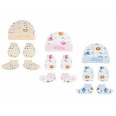 My Newborn Baby Mitten Cap and Booty Set - Pack of 3 FREE SHIPPING FROM INDIA