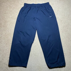 Nike Dri Fit Sweatpants Mens 2XL Blue Logo Athletic Pants Performance Polyester
