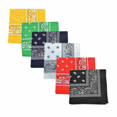 Pack of 10 XLarge Polyester Non Fading PAISLEY Bandanas 27 x 27 Inch - Party and