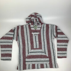 Baja Joe Men's M Mexican Baja Hoodie Poncho L/S Pullover Made in Mexico