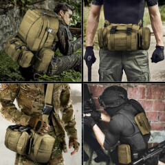55L Military Tactical Molle Backpack Rucksack Daypack Outdoor Hiking Camping Bag